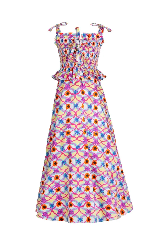 Midi dresses with lace - up fronts for a unique and adjustable style Turpan Dress