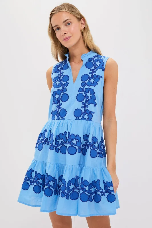 Midi dresses with pleated skirts for a timeless and elegant appeal Tangier Blue Yoke Mini Dress Midi dresses with pleated skirts for a timeless and elegant appeal Tangier Blue Yoke Mini Dress