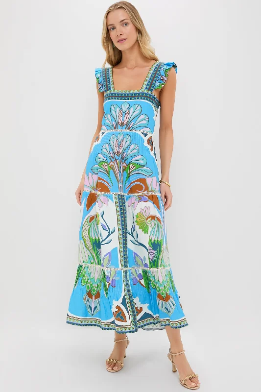 Midi dresses with pleated skirts for a timeless and elegant appeal Blue Multicolor Sybill Dress Midi dresses with pleated skirts for a timeless and elegant appeal Blue Multicolor Sybill Dress