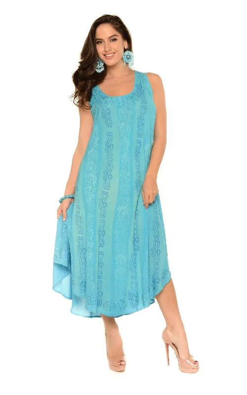 Midi dresses with mesh inserts for a trendy and breathable option Abstract Print Midi Rayon Sundress Midi dresses with mesh inserts for a trendy and breathable option Abstract Print Midi Rayon Sundress