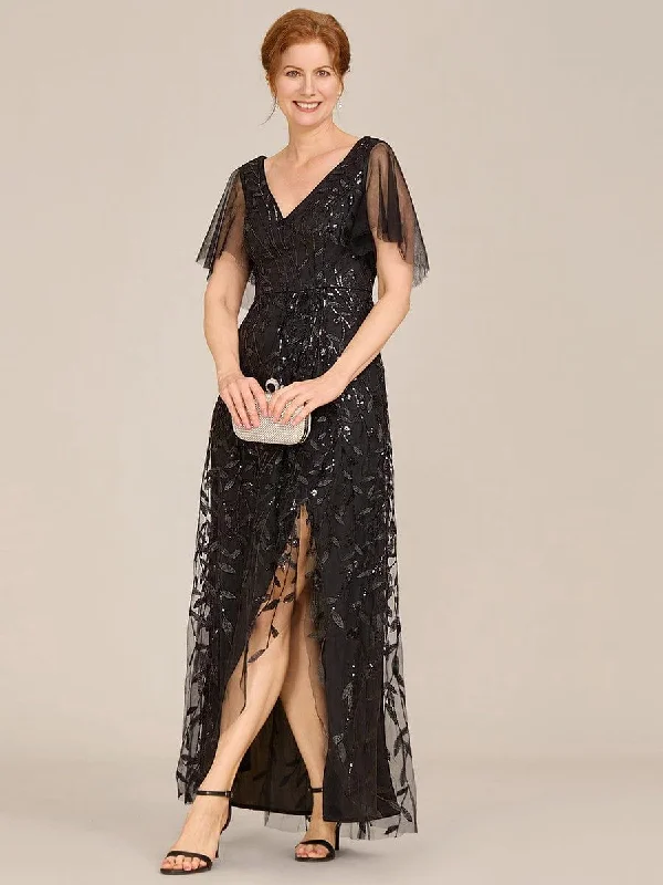 Midi dresses with empire waists for a flattering maternity option ever ALIX|Short Sleeves Sequin High Low V-Neck Midi Mother of the Bride Dress Midi dresses with empire waists for a flattering maternity option ever ALIX|Short Sleeves Sequin High Low V-Neck Midi Mother of the Bride Dress