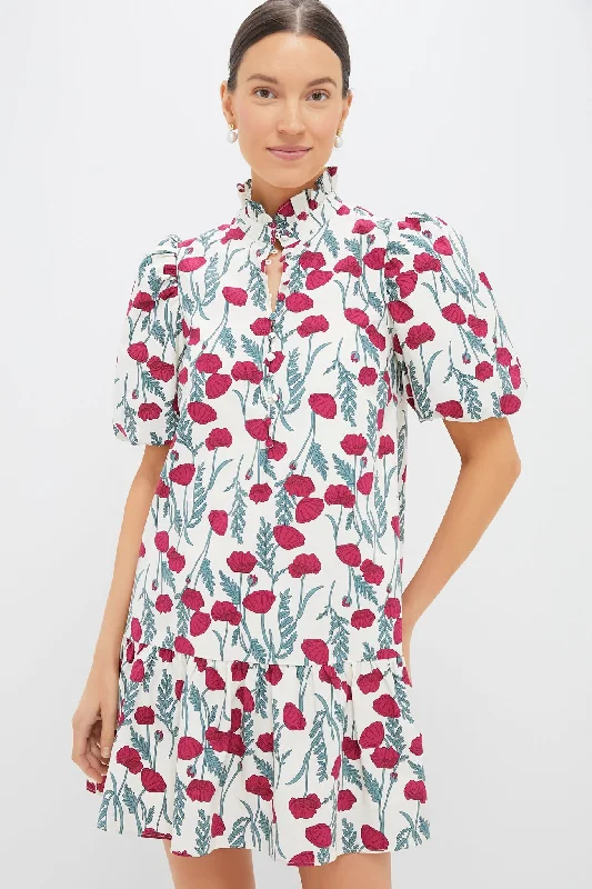 Midi dresses with cotton - blend materials for everyday comfort Red Amaryllis Floral Mimsy Mini Dress