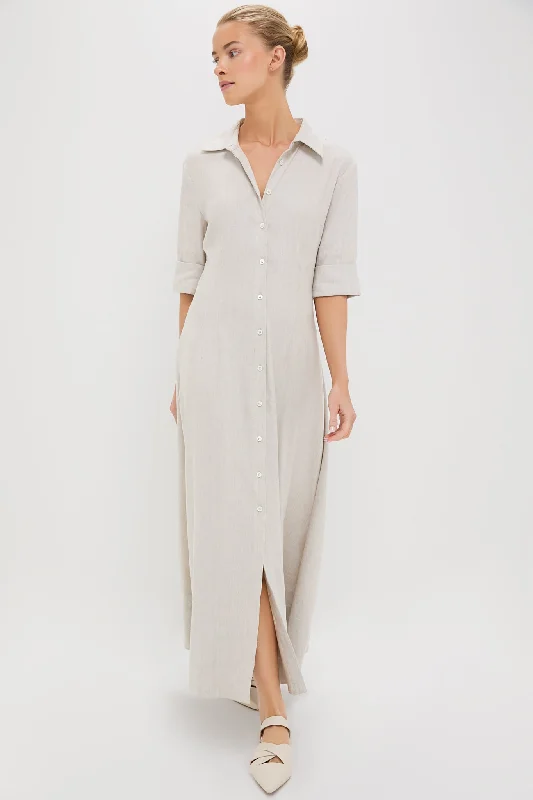 Maxi - inspired midi dresses with flowing fabrics for a beachy vibe Natural Joan Linen Dress Maxi - inspired midi dresses with flowing fabrics for a beachy vibe Natural Joan Linen Dress