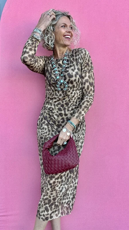 Midi dresses with halter necks for a stylish and comfortable option Sheer Leopard Midi Dress Midi dresses with halter necks for a stylish and comfortable option Sheer Leopard Midi Dress