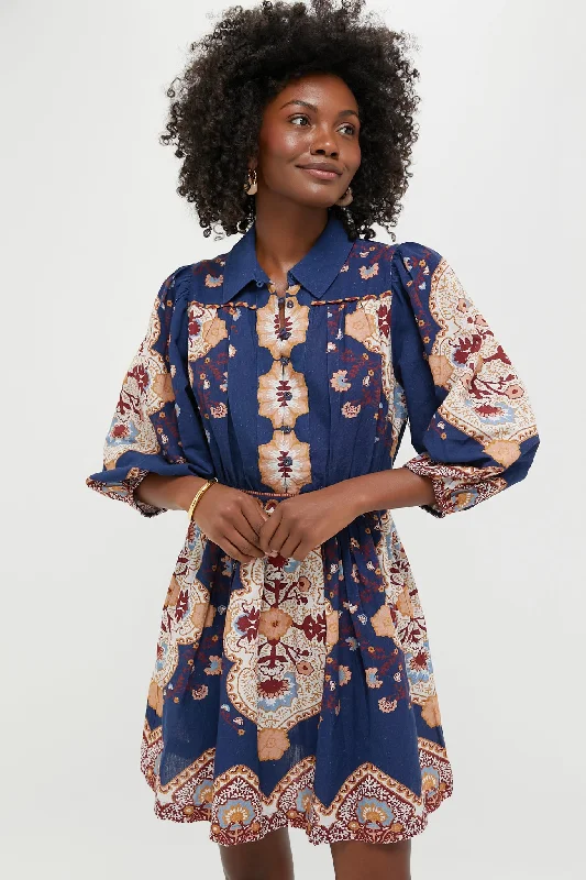 Midi dresses with ruched sleeves for a more fitted and stylish arm look Navy Lagos Print Leigh Mini Dress Midi dresses with ruched sleeves for a more fitted and stylish arm look Navy Lagos Print Leigh Mini Dress