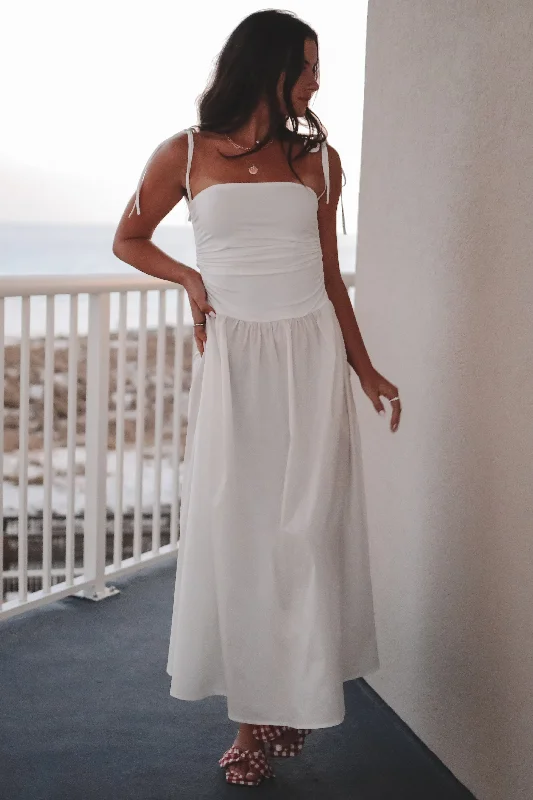 Midi dresses with button - down skirts for a unique and functional design Wishful Beaching White Midi Dress Midi dresses with button - down skirts for a unique and functional design Wishful Beaching White Midi Dress