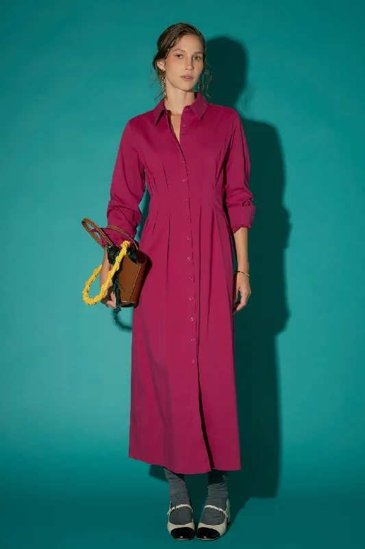 Midi dresses with polka dot prints for a playful summer outfit Midi Shirt Dress