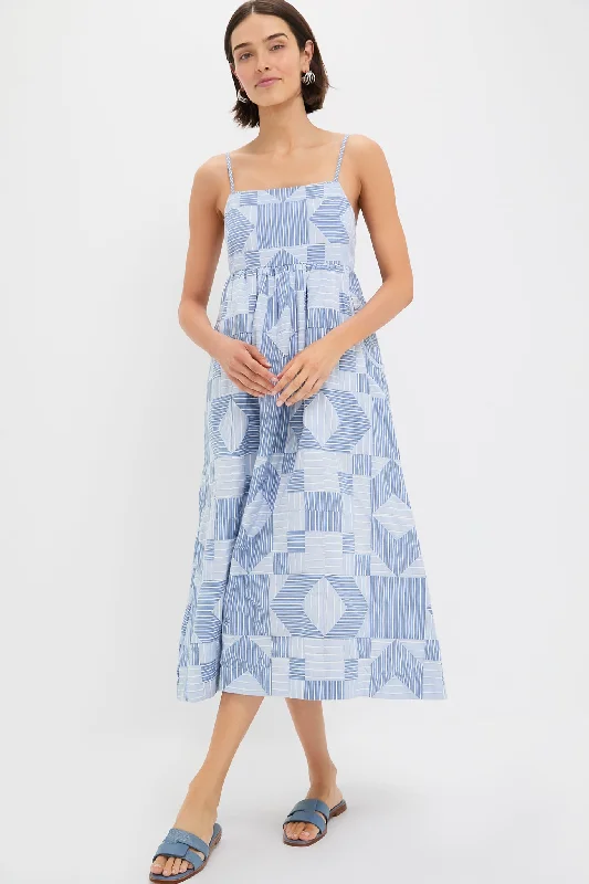 Midi dresses with bow accents for a sweet and charming look Blue Helmi Striped Shirting Midi Dress Midi dresses with bow accents for a sweet and charming look Blue Helmi Striped Shirting Midi Dress