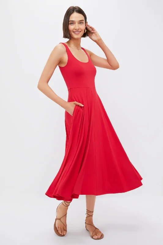 Midi dresses with geometric cutouts for a contemporary and edgy look Red Leon Dress Midi dresses with geometric cutouts for a contemporary and edgy look Red Leon Dress