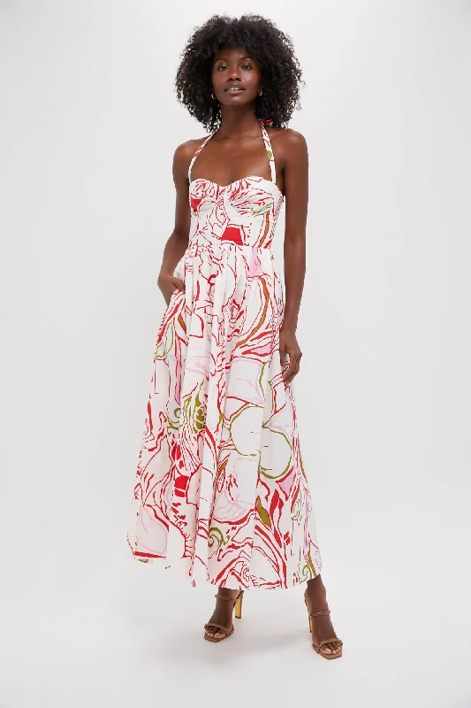 Midi dresses with off - the - shoulder necklines for a flirty look Red Johanna Dress Midi dresses with off - the - shoulder necklines for a flirty look Red Johanna Dress