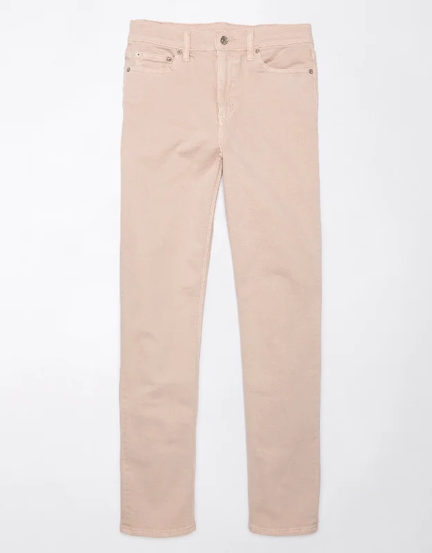 Women's Denim - Look Tight Trousers in Light Blue for a Casual and Versatile OptionAE Stretch Super High-Waisted Straight Jean Women's Denim - Look Tight Trousers in Light Blue for a Casual and Versatile OptionAE Stretch Super High-Waisted Straight Jean