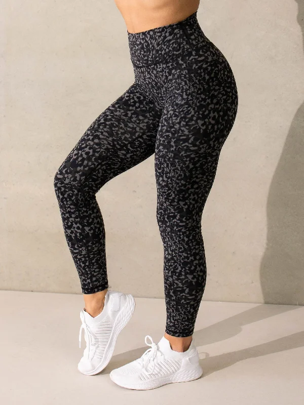 Women's Tight Trousers with Rhinestone Embellishments in Silver for a Sparkly LookEmpower High Waisted Leggings - Black Leopard