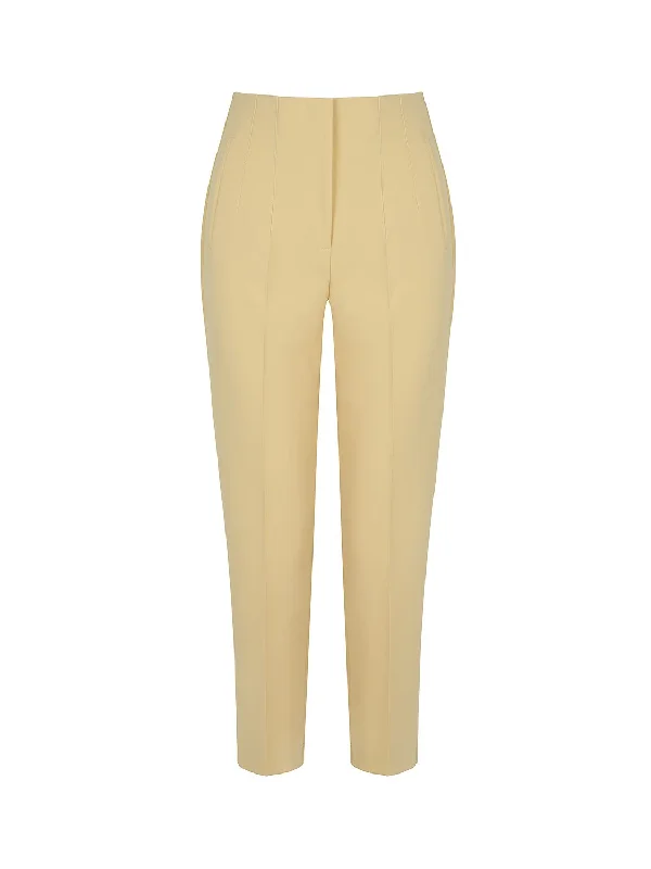 Plus Size Women's Embroidered Tight Trousers in White for a Feminine and Elegant StyleHigh-Waisted Tapered Pants Plus Size Women's Embroidered Tight Trousers in White for a Feminine and Elegant StyleHigh-Waisted Tapered Pants