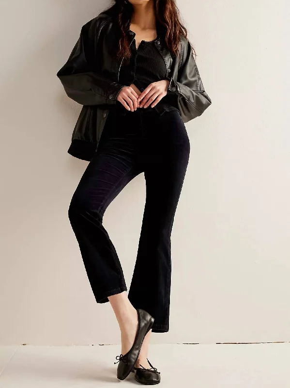 Women's Metallic Tight Trousers in Gold for a Glamorous Party EnsembleIn My Feelings Velvet Crop Slim Flare Pants In Black Women's Metallic Tight Trousers in Gold for a Glamorous Party EnsembleIn My Feelings Velvet Crop Slim Flare Pants In Black