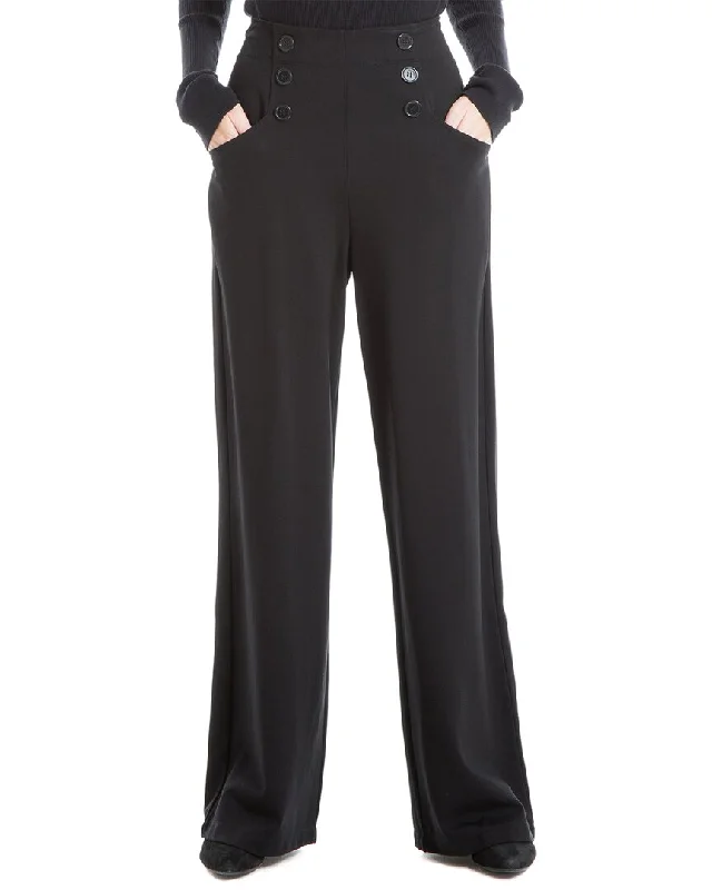 Women's Leather - Look Tight Trousers with Zipper Details in Dark Gray for an Urban StyleMax Studio Sailor Wide Leg Pant Women's Leather - Look Tight Trousers with Zipper Details in Dark Gray for an Urban StyleMax Studio Sailor Wide Leg Pant