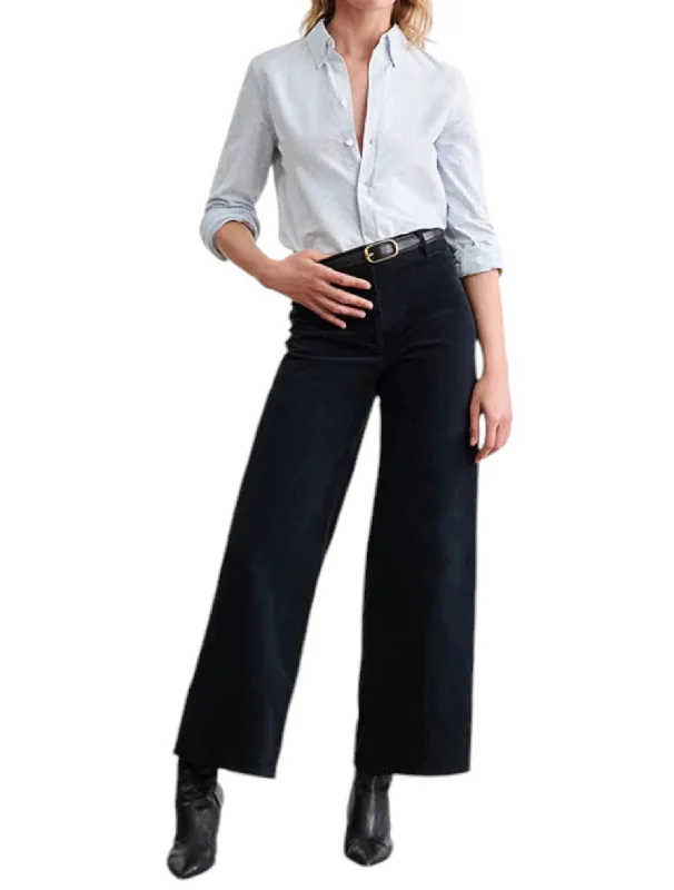 Women's Fleece - Lined Tight Trousers in Dark Blue for Warmth in Cold WeatherMegan Pants In Midnight Women's Fleece - Lined Tight Trousers in Dark Blue for Warmth in Cold WeatherMegan Pants In Midnight
