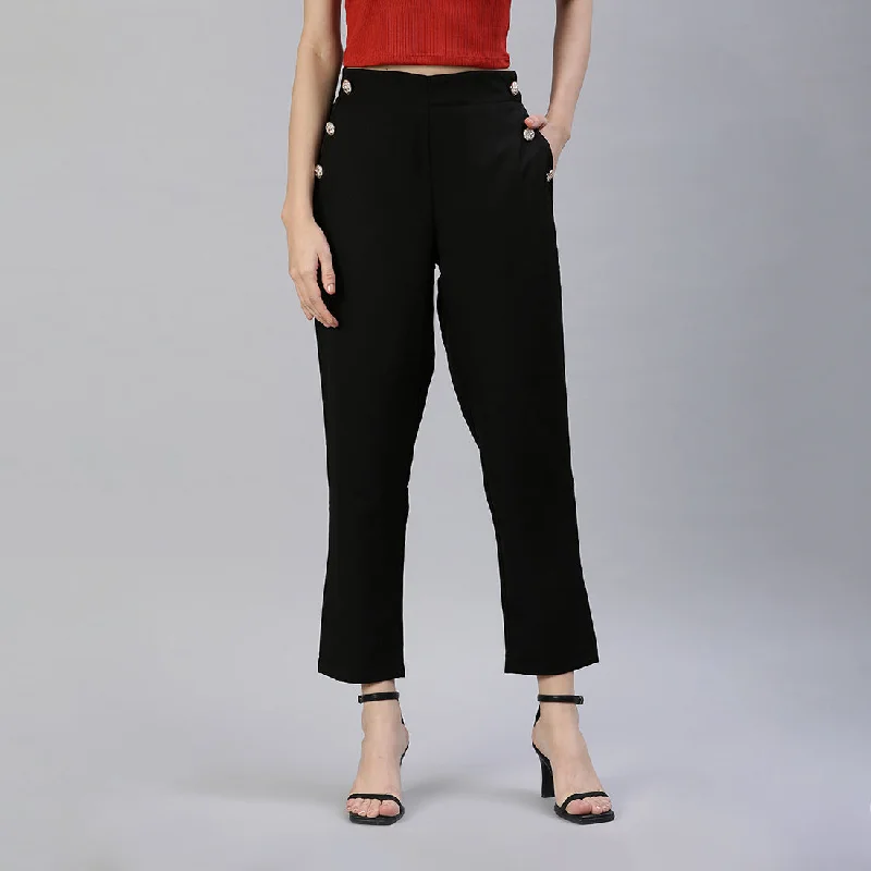 Women's Tight Trousers with Rhinestone Embellishments in Silver for a Sparkly LookSemi Casual Straight Pants