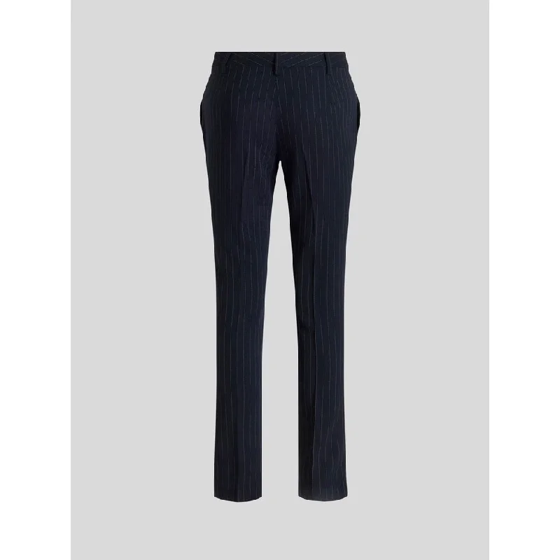 Women's Tight Trousers with Elastic Waistband in Black for Easy and Comfortable WearStriped Tailored Trousers Women's Tight Trousers with Elastic Waistband in Black for Easy and Comfortable WearStriped Tailored Trousers