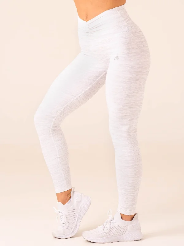 Plus Size Women's Embroidered Tight Trousers in White for a Feminine and Elegant StyleTempo Leggings - Snow Grey Marl Plus Size Women's Embroidered Tight Trousers in White for a Feminine and Elegant StyleTempo Leggings - Snow Grey Marl