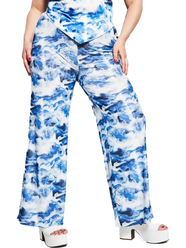 Women's Fleece - Lined Tight Trousers in Dark Blue for Warmth in Cold WeatherWomens High Rise Wide Leg Flared Pants Women's Fleece - Lined Tight Trousers in Dark Blue for Warmth in Cold WeatherWomens High Rise Wide Leg Flared Pants