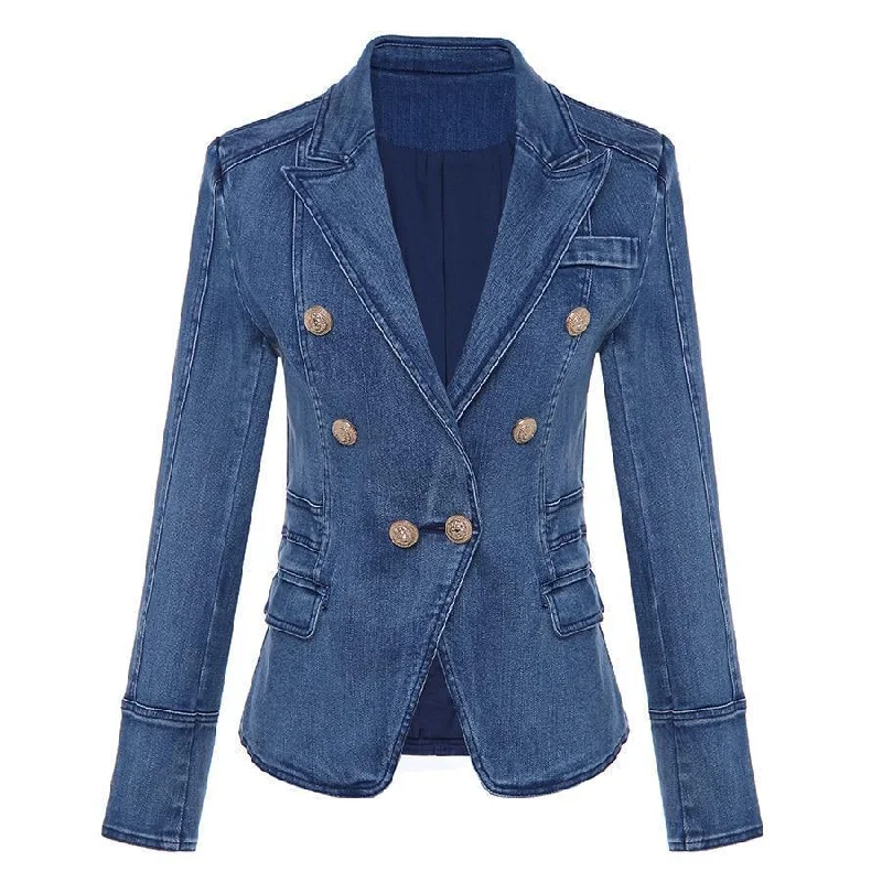 Women's Peplum Blazers in Emerald Green for a Stylish Work AttireCasual Denim Blazer Women - Casual - Plain-Solid Women's Peplum Blazers in Emerald Green for a Stylish Work AttireCasual Denim Blazer Women - Casual - Plain-Solid
