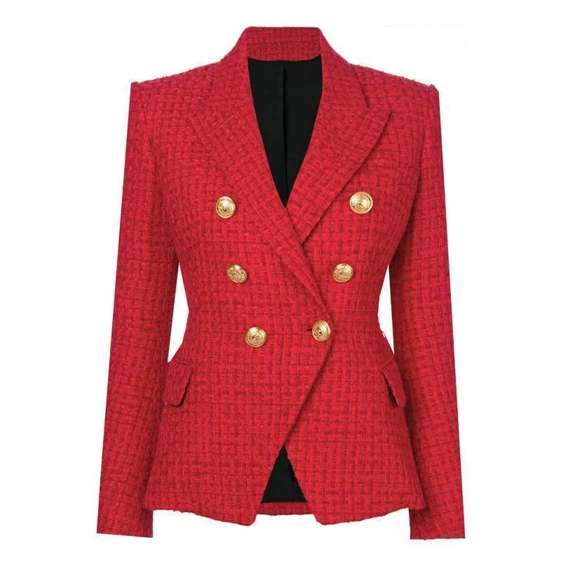 Plus Size Women's Embroidered Blazers in Floral Patterns for a Feminine TouchThe Pragmatic Red Tweed Blazer Women - Casual - Plain-Solid Plus Size Women's Embroidered Blazers in Floral Patterns for a Feminine TouchThe Pragmatic Red Tweed Blazer Women - Casual - Plain-Solid