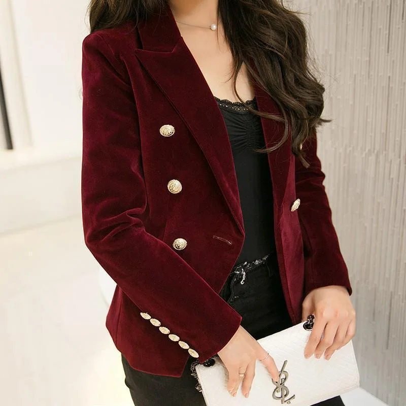 Plus Size Women's Faux Fur - Trimmed Blazers in Black for a Luxurious LookDouceur Velvet Blazer Women - Casual - Plain-Solid Plus Size Women's Faux Fur - Trimmed Blazers in Black for a Luxurious LookDouceur Velvet Blazer Women - Casual - Plain-Solid