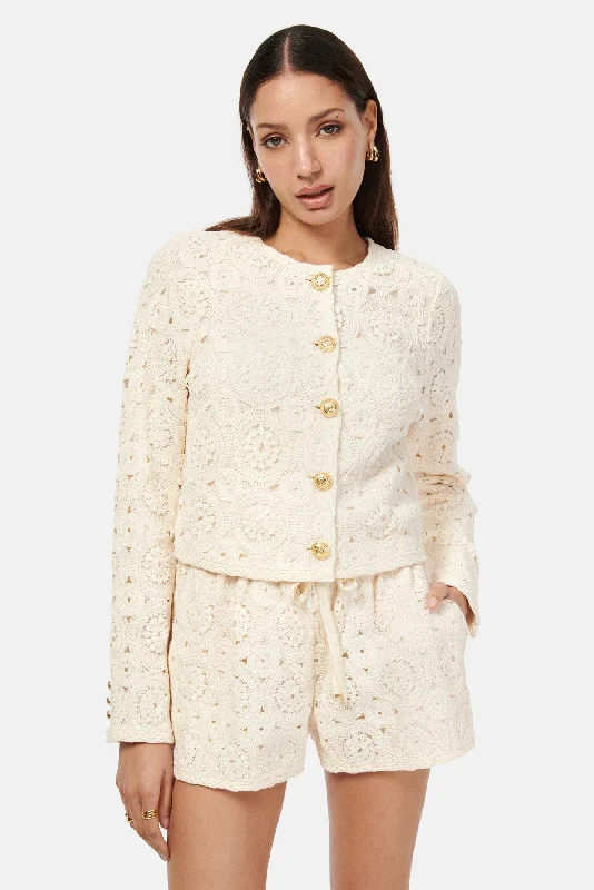 organic cotton women cardigan for an eco - friendly choiceLigia Crochet Cardigan Ceramic organic cotton women cardigan for an eco - friendly choiceLigia Crochet Cardigan Ceramic