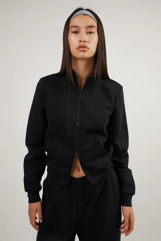 oversized women cardigan for a trendy and cozy lookHIGH NECK ZIP-UP JACKET