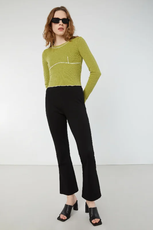 cable knit women cardigan with intricate patternsCONTRAST STITCH TOP