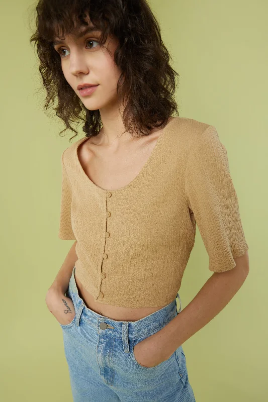 floral print women cardigan for a feminine touchCROPPED BUTTON FRONT TOP