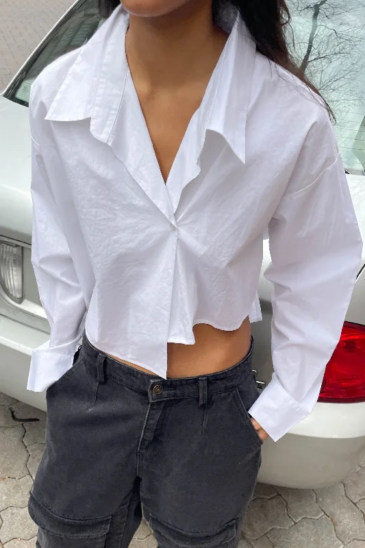cashmere blend women cardigan for a luxurious feelCROPPED ASYMMETRICAL HEM SHIRT