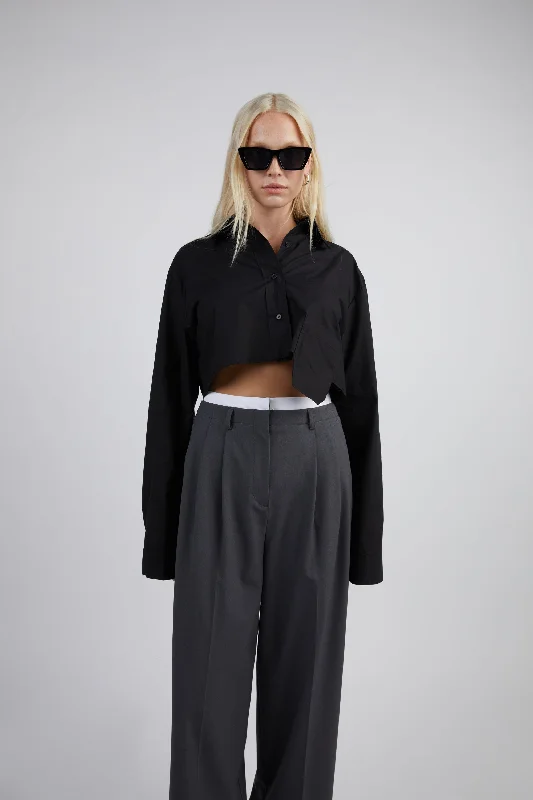maternity women cardigan for expecting momsCROPPED BUTTON-UP SHIRT