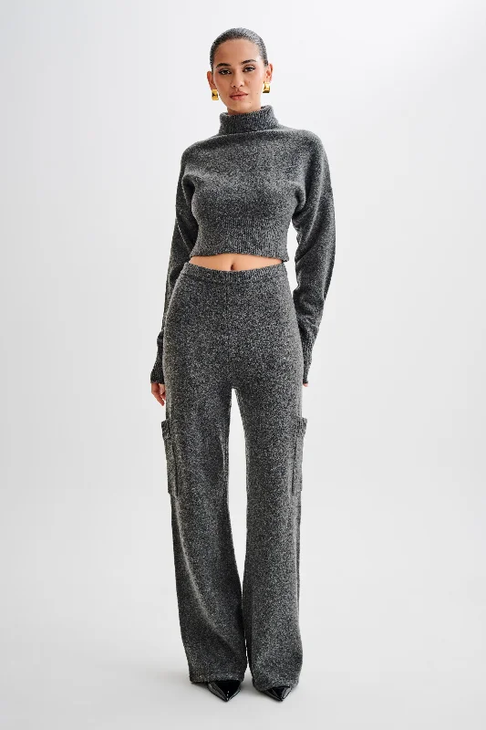 v neck women cardigan to elongate the necklineDarius Knit Pants With Pockets - Charcoal Marle v neck women cardigan to elongate the necklineDarius Knit Pants With Pockets - Charcoal Marle