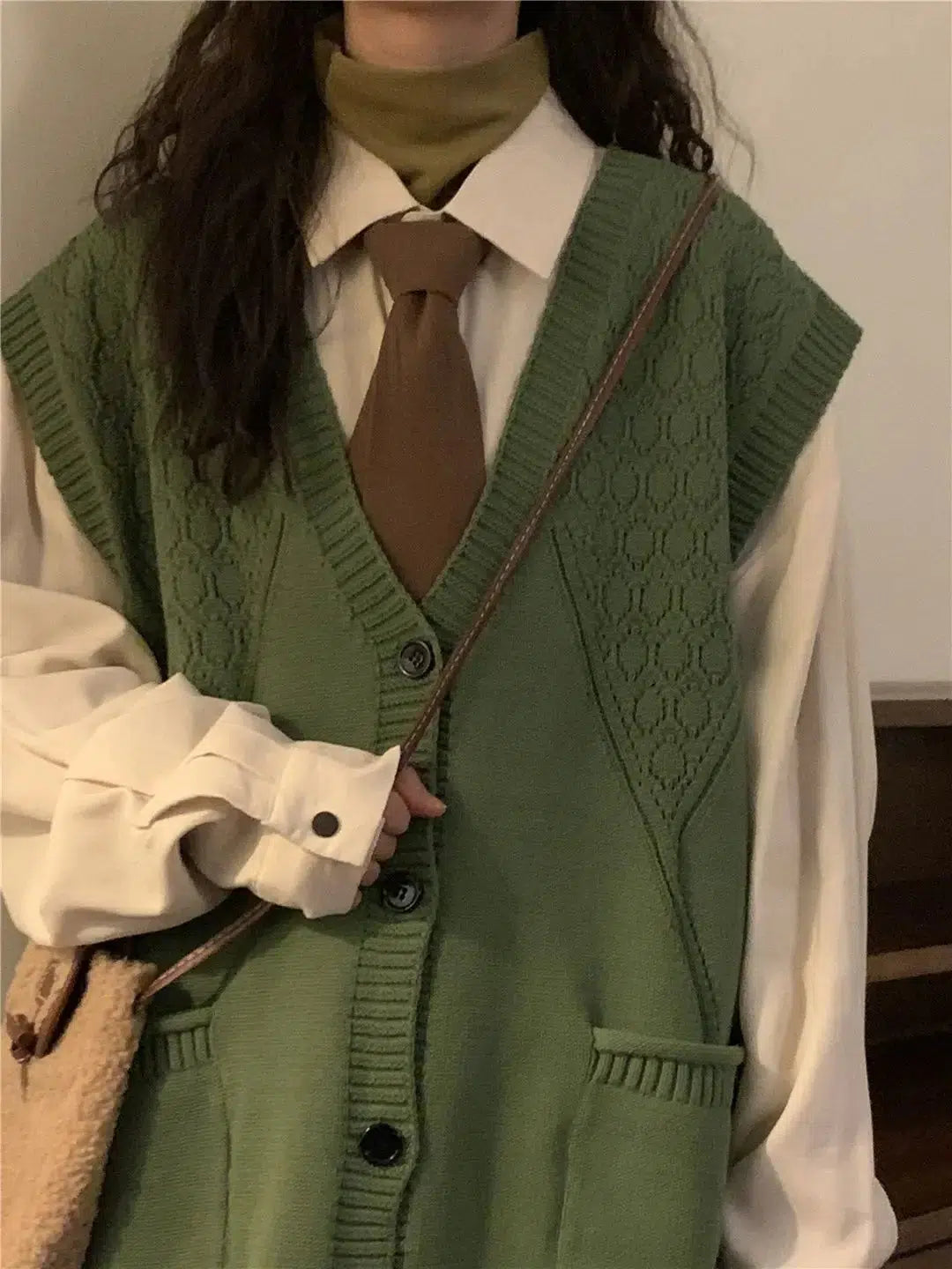 cropped women cardigan to pair with high - waisted jeansDark Academia Deep V-Neck Sleeveless Cardigan cropped women cardigan to pair with high - waisted jeansDark Academia Deep V-Neck Sleeveless Cardigan