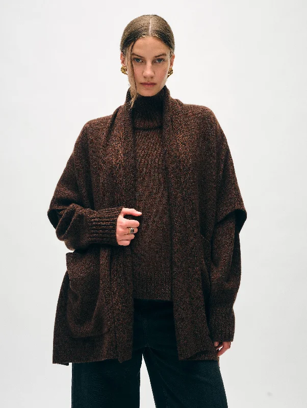 open front women cardigan for easy stylingMerino Cashmere Open Poncho