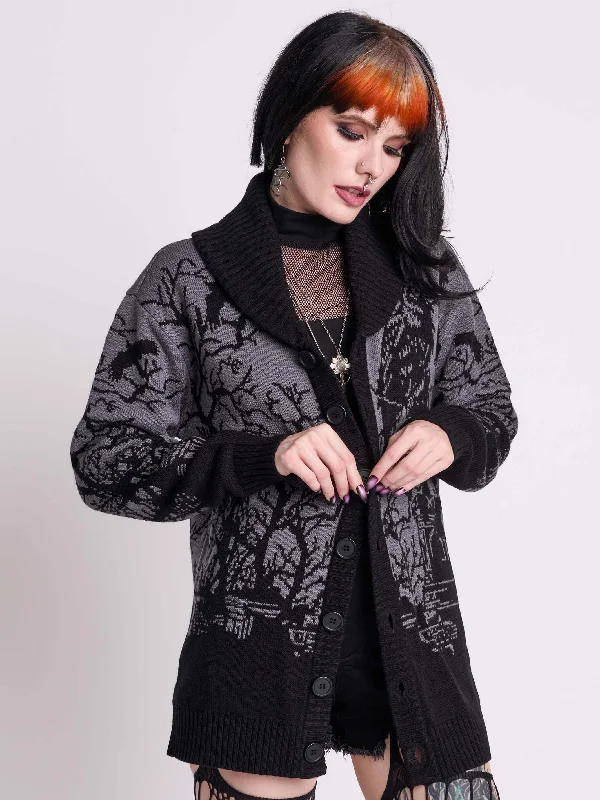cashmere blend women cardigan for a luxurious feelMidnight Raven Cardigan