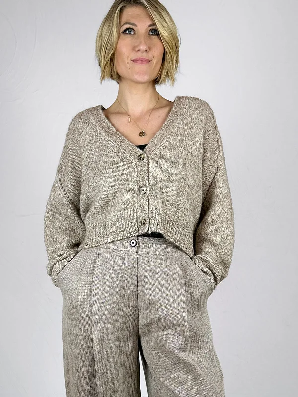 boyfriend style women cardigan for a relaxed fitMos Mosh Cropped Zela Cardigan