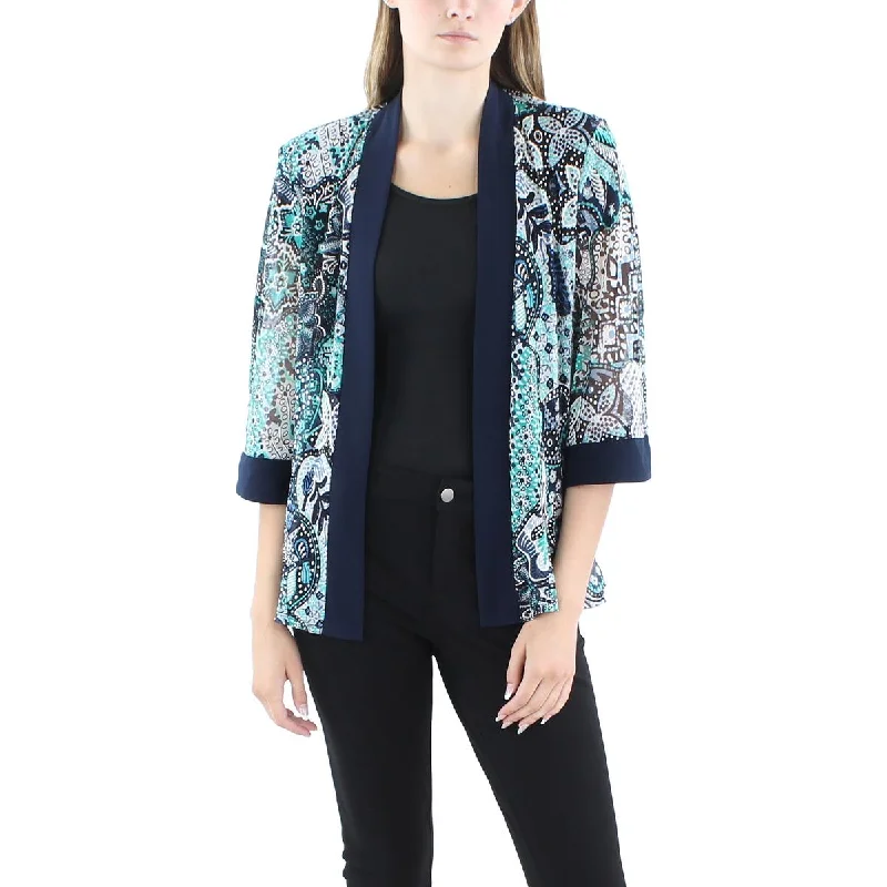 Plus Size Women's Military - Inspired Blazers with Gold Accents for a Bold LookR&M Richards Womens Petites Printed Duster Blazer Plus Size Women's Military - Inspired Blazers with Gold Accents for a Bold LookR&M Richards Womens Petites Printed Duster Blazer