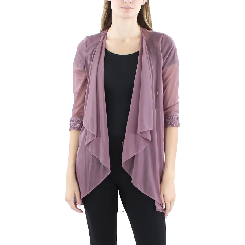Plus Size Women's Double - Breasted Wool Blazers for Winter Office WearR&M Richards Womens Petites Sheer Duster Blazer Plus Size Women's Double - Breasted Wool Blazers for Winter Office WearR&M Richards Womens Petites Sheer Duster Blazer