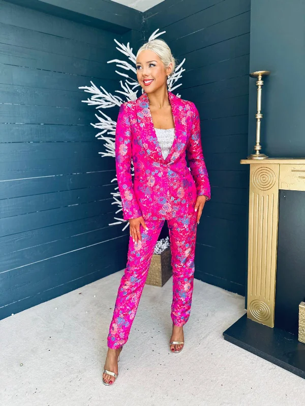 Plus Size Women's Embroidered Blazers in Floral Patterns for a Feminine TouchRachelle Tailored Occasion Suit Fuchsia Plus Size Women's Embroidered Blazers in Floral Patterns for a Feminine TouchRachelle Tailored Occasion Suit Fuchsia