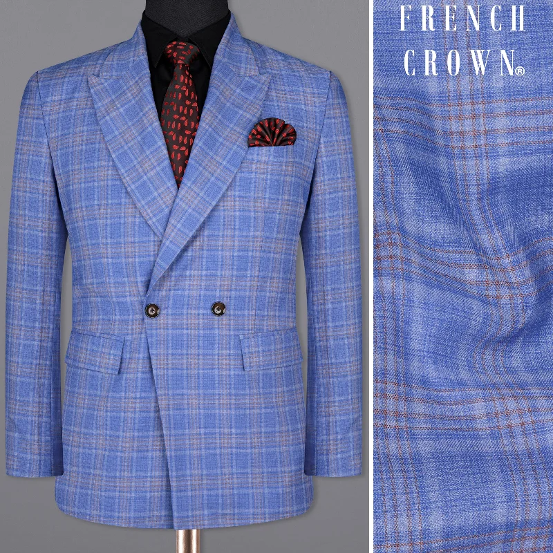 Women's Notched Lapel Blazers in Beige for a Timeless OutfitShip Cove Super fine Blue Plaid Double Breasted Woolrich Blazer Women's Notched Lapel Blazers in Beige for a Timeless OutfitShip Cove Super fine Blue Plaid Double Breasted Woolrich Blazer