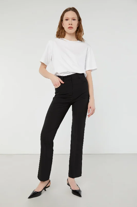 color block women cardigan with bold huesSPLIT BACK HEM TROUSER