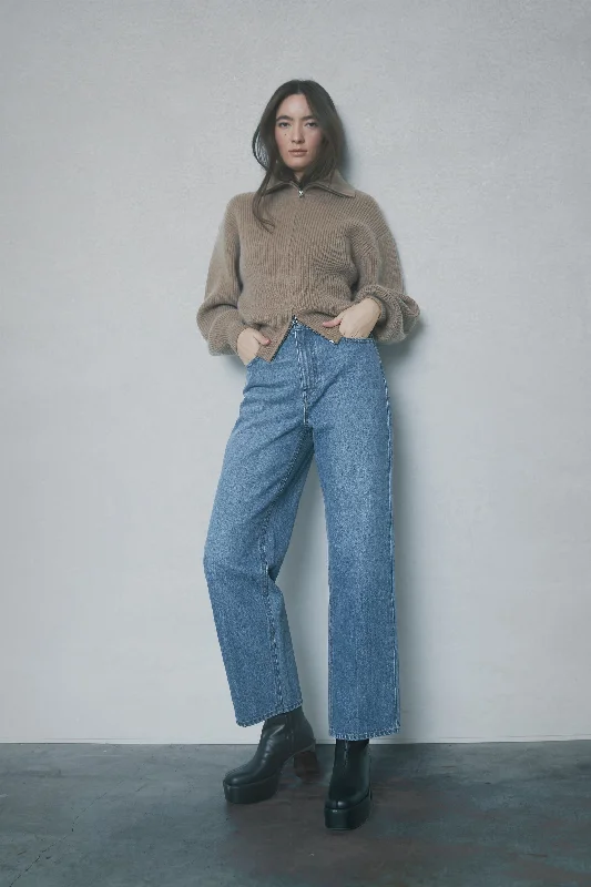 color block women cardigan with bold huesSTRAIGHT LEG JEAN