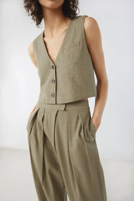 long length women cardigan with side slitsSUIT VEST