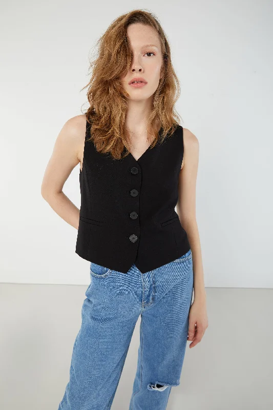 open front women cardigan for easy stylingSUIT VEST