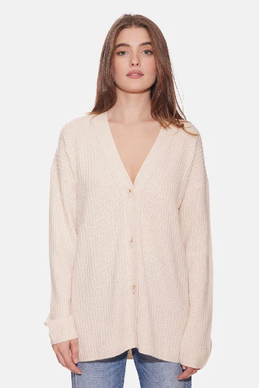 open front women cardigan for easy stylingLucy Ribbed Cocoon Cardigan Ricotta