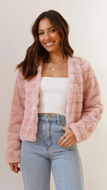 button down women cardigan with vintage buttonsTully Crop Jacket - Blush