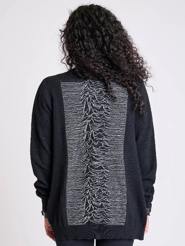 v neck women cardigan to elongate the necklineUnknown Pleasures Cardigan