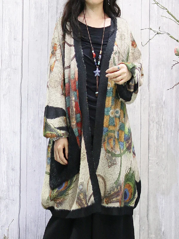 cashmere blend women cardigan for a luxurious feelWomen's Generous Stylish Loose Printed Big Pocket Cardigan cashmere blend women cardigan for a luxurious feelWomen's Generous Stylish Loose Printed Big Pocket Cardigan